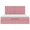 vidaXL Ottoman-Bett mit Matratzen & LEDs Rosa 160x200 cm Samt