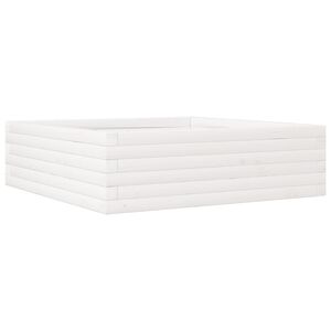 vidaXL Pflanzk&uuml;bel Wei&szlig; 80x80x23 cm Massivholz Kiefer