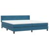 vidaXL Boxspringbett mit Matratze Dunkelblau 180x210 cm Samt
