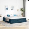 vidaXL Ottoman-Bett mit Matratze Dunkelblau 160x200 cm Samt