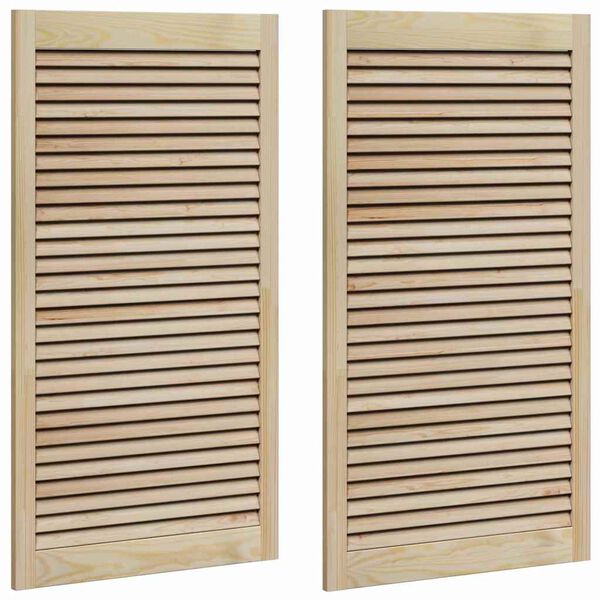 vidaXL Schrankt&uuml;r 2 pcs Natur 110 x 2,1 x 59,5 cm Massives Kiefernholz
