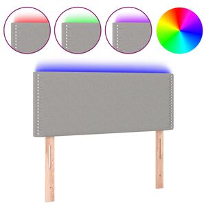 vidaXL LED Kopfteil Hellgrau 80x5x78/88 cm Stoff