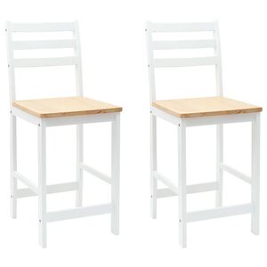 vidaXL Esszimmerst&uuml;hle 2 pcs Massives Gummiholz Wei&szlig;