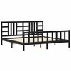 vidaXL Massivholzbett mit Kopfteil Schwarz 200x200 cm