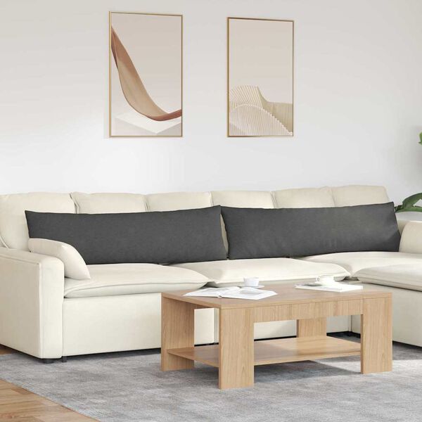 vidaXL Sofakissen 2 St&uuml;ck Dunkelgrau 145 x 40 cm Cordstoff