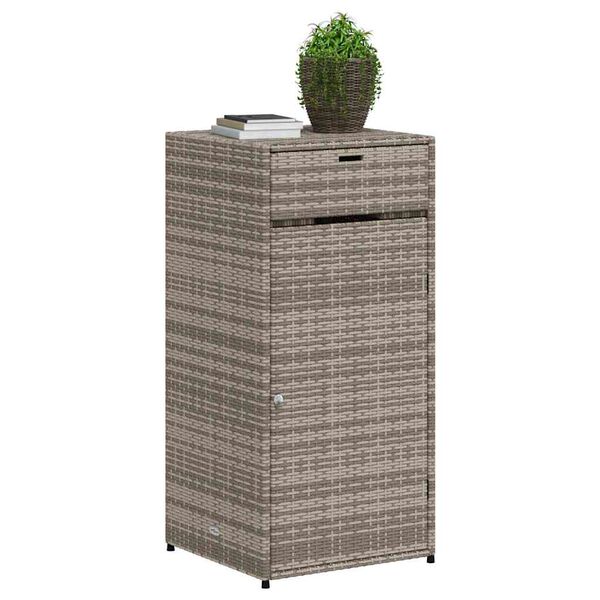 vidaXL Gartenschrank Grau 55x55x111 cm Poly Rattan