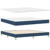 vidaXL Boxspringbett mit Matratze mit Kopfteil Blau 200 x 200 cm Stoff