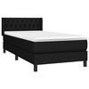 vidaXL Boxspringbett mit Matratze Schwarz 100x200 cm Stoff
