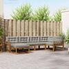 vidaXL Outdoor-Sofagarnitur mit Kissen 6 pcs Nat&uuml;rlich und Hellgrau