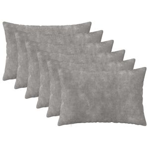 vidaXL Kissenbezug 6 pcs HEERLEN Hellgrau 30 x 50 cm Mikrofaser Fleece
