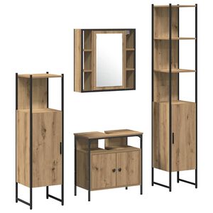 vidaXL Badezimmerm&ouml;bel-Set 4 stk. Artisan-Eiche 33 x 33 x 185,5 cm