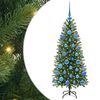 vidaXL K&uuml;nstlicher Weihnachtsbaum mit 150 LEDs Gr&uuml;n 120 cm PE und PVC
