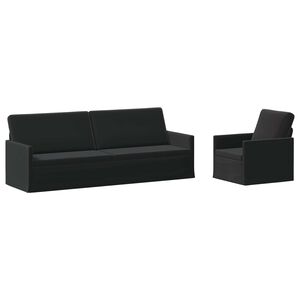 vidaXL Sofa-Set 2 pcs Schwarz Samt (V)