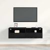 vidaXL TV-Wandschrank Schwarz Eichen-Optik 100 x 30 x 30 cm
