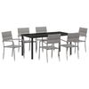 vidaXL Garten Essgruppe 7 stk. Grau Poly-Rattan