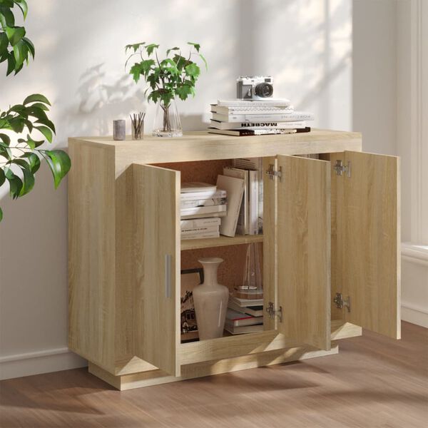 vidaXL Sideboard Sonoma-Eiche 92x35x75 cm Holzwerkstoff