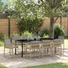vidaXL Garten Essgruppe 9 pcs Beige Poly-Rattan