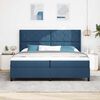 vidaXL LED Boxspringbett mit Matratze Blau 200 x 200 cm Stoff