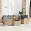 vidaXL Garten-Sofa-Set mit Speicher 6 pcs Beige Poly Rattan