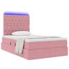 vidaXL Bett mit Stauraum und LED mit Matratze Rosa 120 x 200 cm Samt