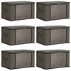 vidaXL Aufbewahrungsbox mit transparentem Seitenfenster 6 pcs Grau
