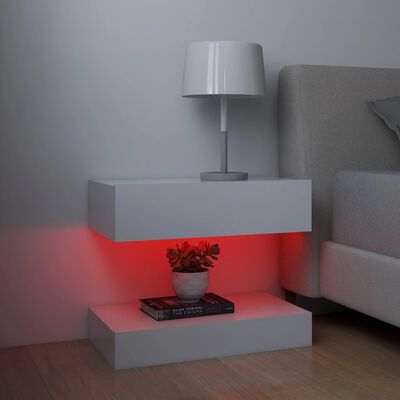 vidaXL TV-Schränke LED-Leuchten 2 Stk. Weiß 60x35 cm