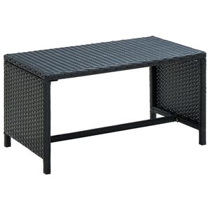vidaXL Couchtisch Schwarz 70&times;40&times;38 cm Poly Rattan