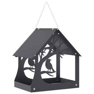 vidaXL H&auml;ngendes Vogelfutterhaus Stahl Anthrazit