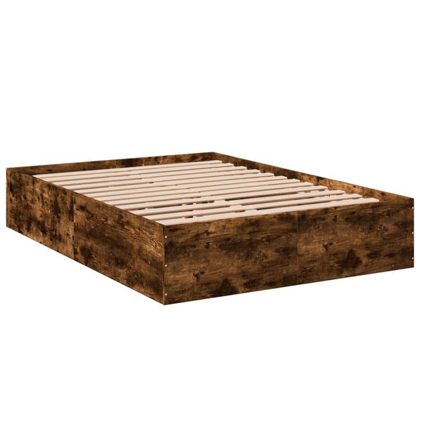 vidaXL Bettgestell R&auml;uchereiche 135x190 cm Holzwerkstoff