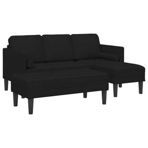 vidaXL Sofa Set mit Kissen 2 pcs Schwarz Polyester
