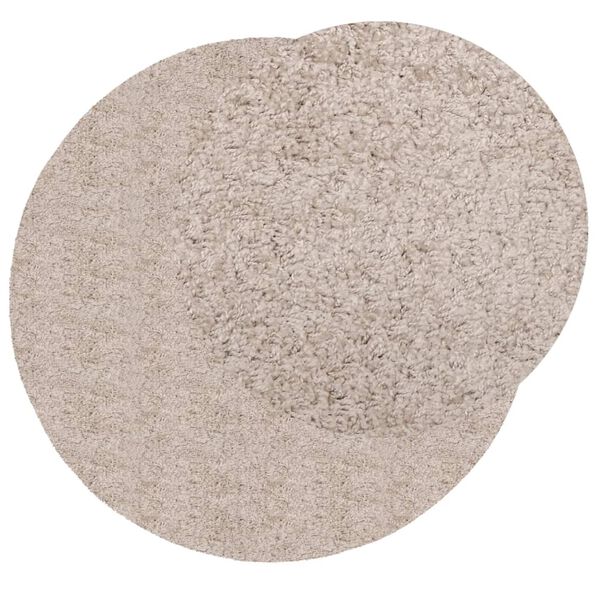 vidaXL Shaggy-Teppich PAMPLONA Hochflor Modern Beige &Oslash; 100 cm