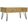 vidaXL Couchtisch mit 2 Schubladen Schnitzerei Braun 80x40x40,5cm Holz