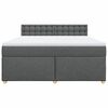 vidaXL Boxspringbett mit Matratze Dunkelgrau 180x200 cm Stoff