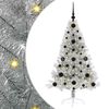 vidaXL K&uuml;nstlicher vorbeleuchteter Weihnachtsbaum Silber 120 cm PET