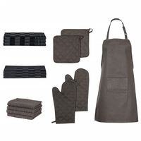 vidaXL 15-tlg. Handtuch-Set Ofenhandschuhe & Topfhalter Baumwolle