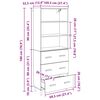 vidaXL Highboard Artisan-Eiche 69,5 x 32,5 x 180 cm Holzwerkstoff