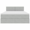 vidaXL Bett mit Stauraum und LED Hellgrau 140 x 200 cm Samt