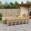 vidaXL 13-tlg. Garten-Essgruppe mit Kissen Beige Poly Rattan