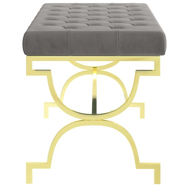 vidaXL Bank 99 cm Grau Samt und Edelstahl