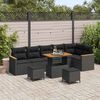 vidaXL Gartensofa-set 9 pcs Schwarz Poly-Rattan