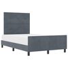 vidaXL Boxspringbett mit Kopfteil Dunkelgrau 120 x 200 cm Samt