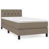 vidaXL Boxspringbett mit Matratze Taupe 80x200 cm Stoff