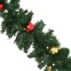 vidaXL Weihnachtsgirlanden 4 Stk. mit Kugeln Gr&uuml;n 270 cm PVC