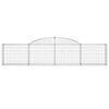 vidaXL Gabione mit Hochbogen 300x30x60/80 cm Verzinktes Eisen