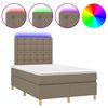 vidaXL Boxspringbett mit Matratze & LED Taupe 120x190 cm Stoff