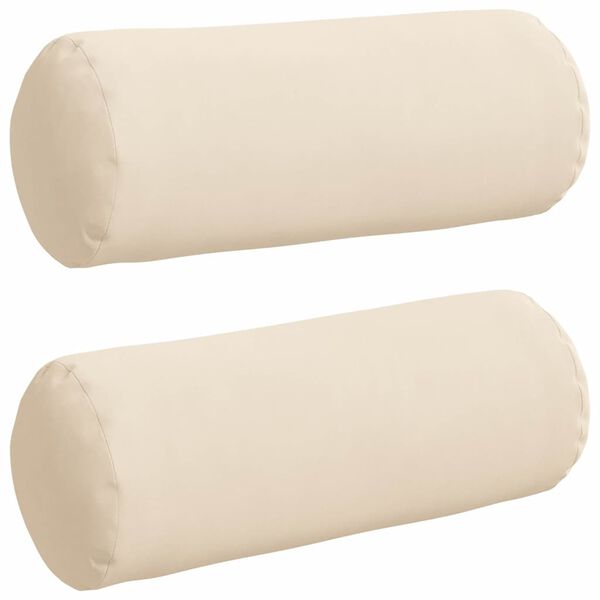 vidaXL Bolsterkissen 2 St&uuml;ck Beige &Oslash; 15 x 40 cm Mikrofaserstoff