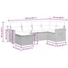vidaXL 6-tlg. Garten-Sofagarnitur mit Kissen Beige Poly Rattan
