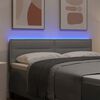 vidaXL LED Kopfteil mit LED-Lichtleisten Hellgrau 160 cm Polyester