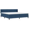 vidaXL Boxspringbett mit Matratze Blau 200 x 200 cm Polyester