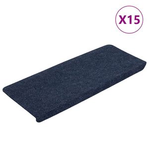 vidaXL Stufenmatten Selbstklebend 15 Stk. 65x24,5x3,5 cm Blau